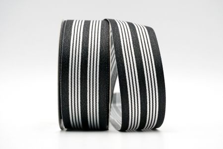 Black Grosgrain Mid-Stripes Ribbon_K1760-001